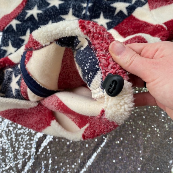 Rare black mountain American flag Sherpa jacket - Picture 10 of 13